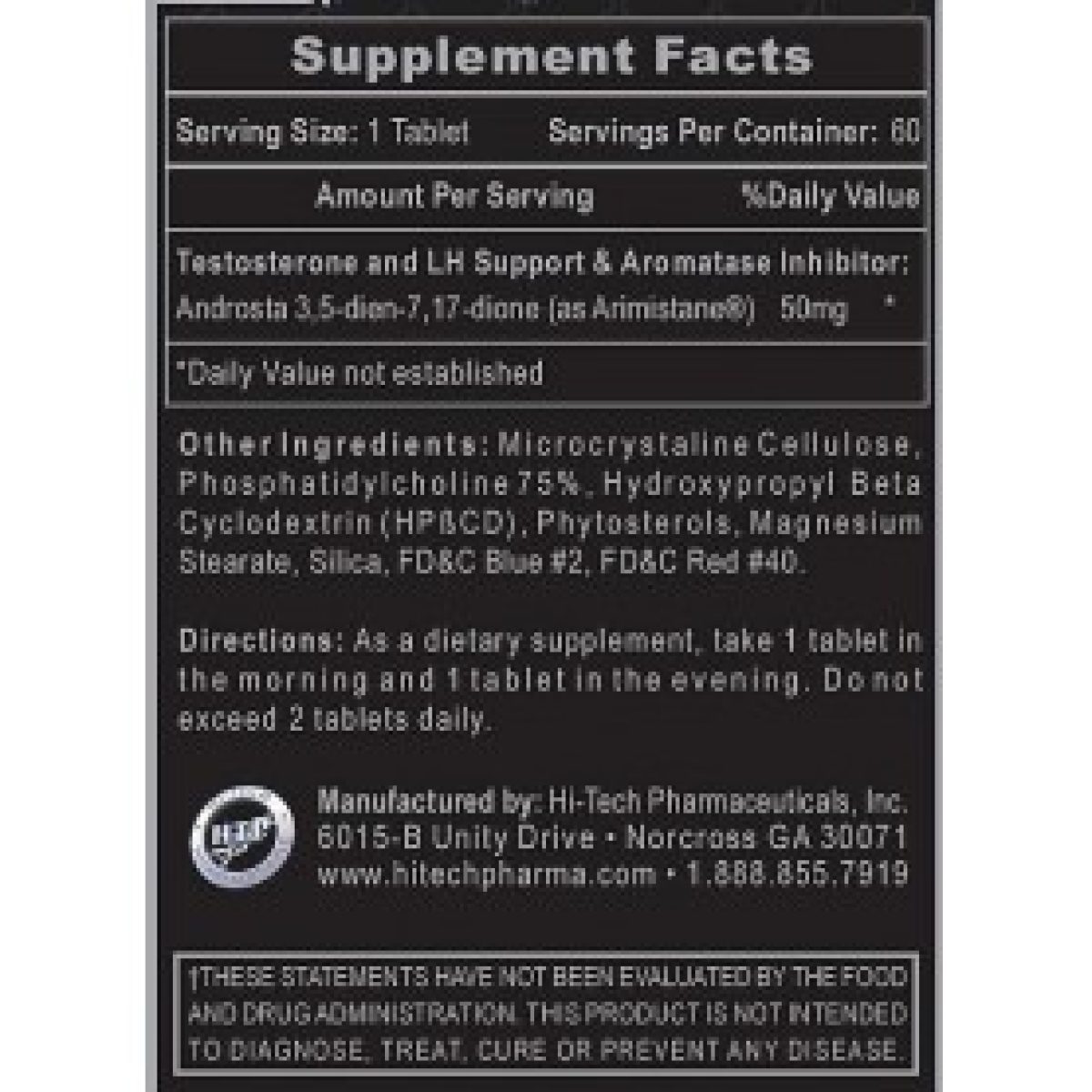 Hi-Tech Pharmaceuticals – Arimistane 60 tabs Hi-Tech Pharmaceuticals